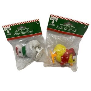 Christmas House Hopping Chick and Bunny Toys Wind Up Multicolor Ages 3 And Up